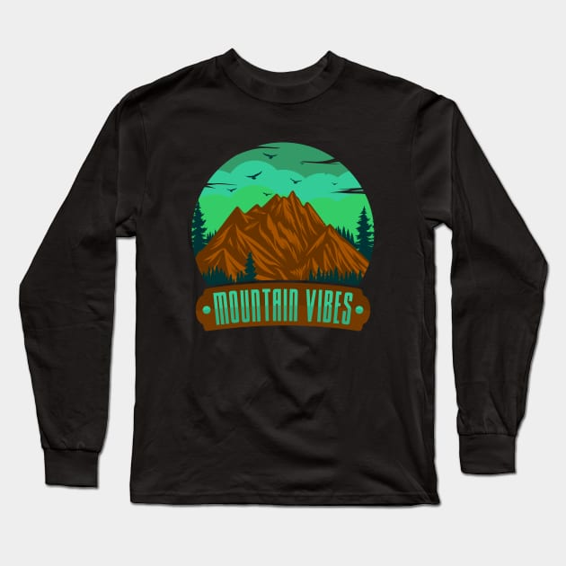 MOUNTAIN VIBES Long Sleeve T-Shirt by AmryDSG